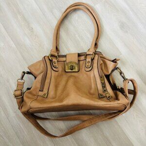 Black Veret Large Brown Genuine Leather Tote/Crossbody